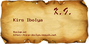 Kirs Ibolya névjegykártya
